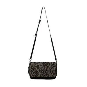 IL Duca Italian Leather Cheetah Print Calf Hair Convertible Crossbody Purse